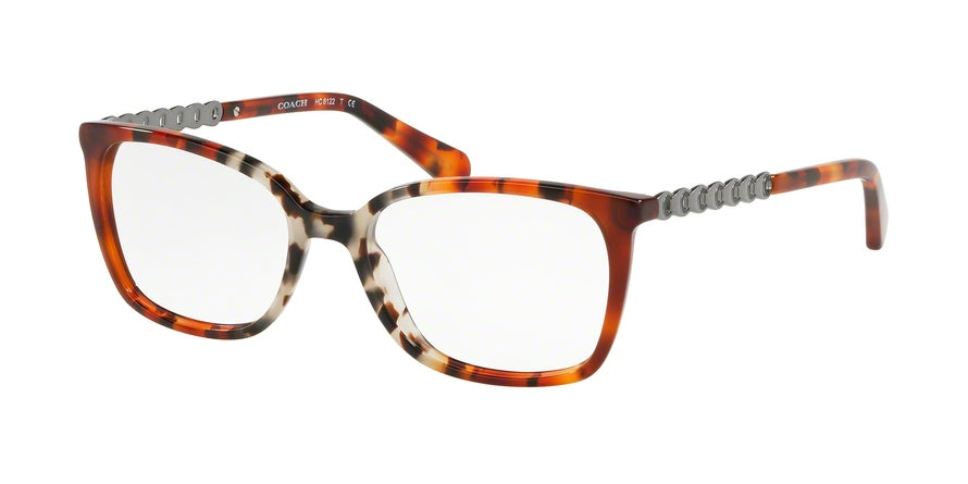 Coach HC6122 Square Eyeglasses  5519-AMBER GREY MULTI TORT 52-17-140 - Color Map amber