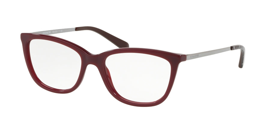 Coach HC6124F Rectangle Eyeglasses  5509-SOLID OXBLOOD 53-17-140 - Color Map red