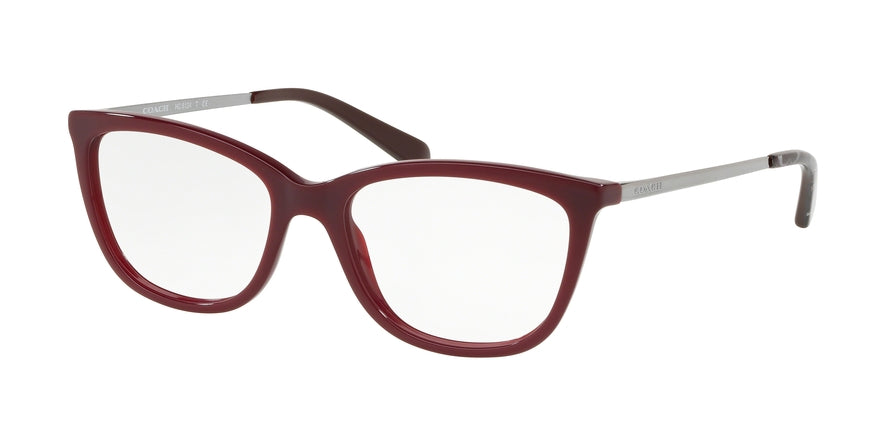Coach HC6124 Rectangle Eyeglasses  5509-SOLID OXBLOOD 53-17-140 - Color Map red