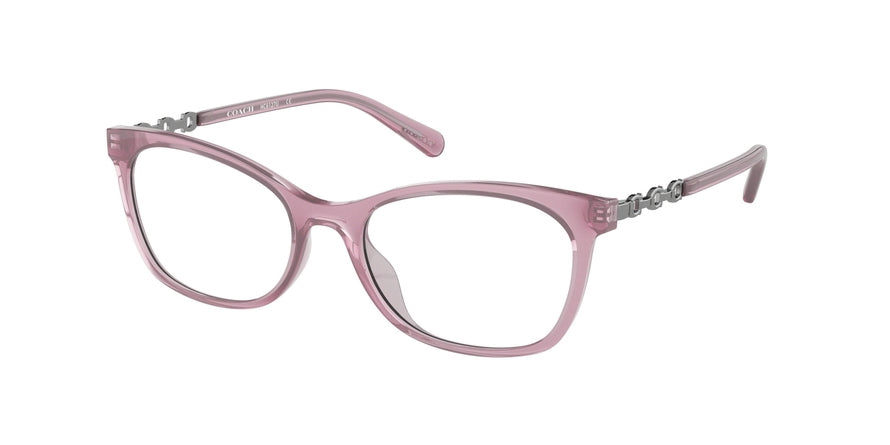 Coach HC6127U Rectangle Eyeglasses  5535-TRANSPARENT PURPLE 53-17-140 - Color Map purple