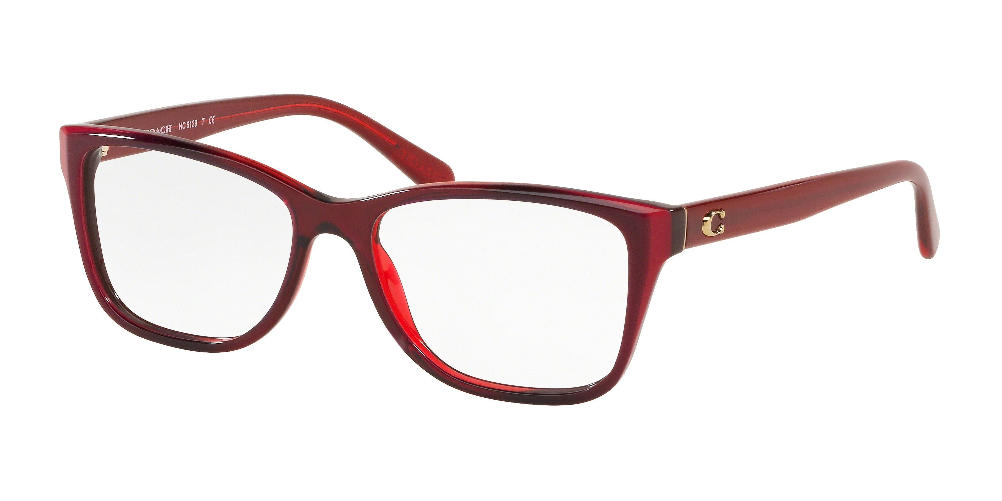 Coach HC6129 Rectangle Eyeglasses  5532-Burgundy Laminate 52-140-16 - Color Map Violet