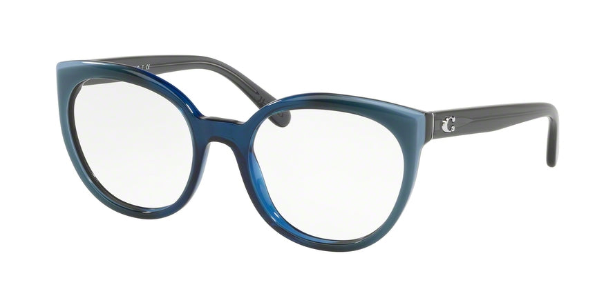 Coach HC6130 Cat Eye Eyeglasses  5533-BLUE LAMINATE 52-19-140 - Color Map blue