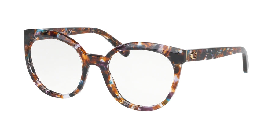 Coach HC6130 Cat Eye Eyeglasses  5565-CONFETTI TORTOISE 52-19-140 - Color Map havana