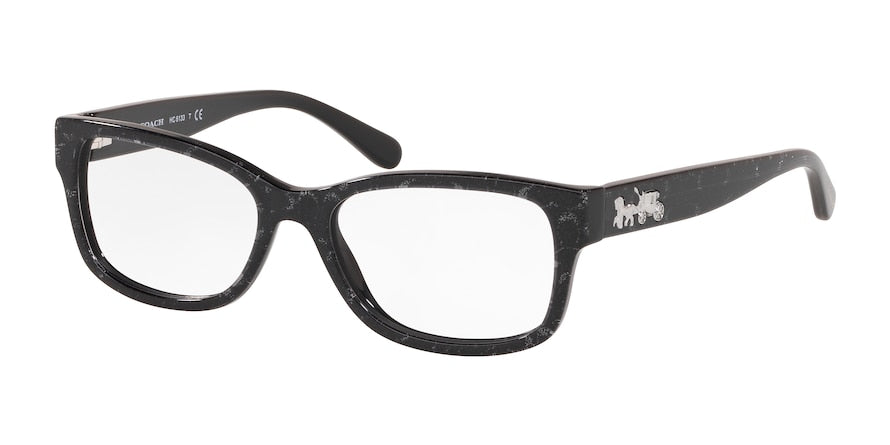 Coach HC6133 Rectangle Eyeglasses  5572-BLACK WITH SILVER GLITTER FACI 53-17-140 - Color Map black