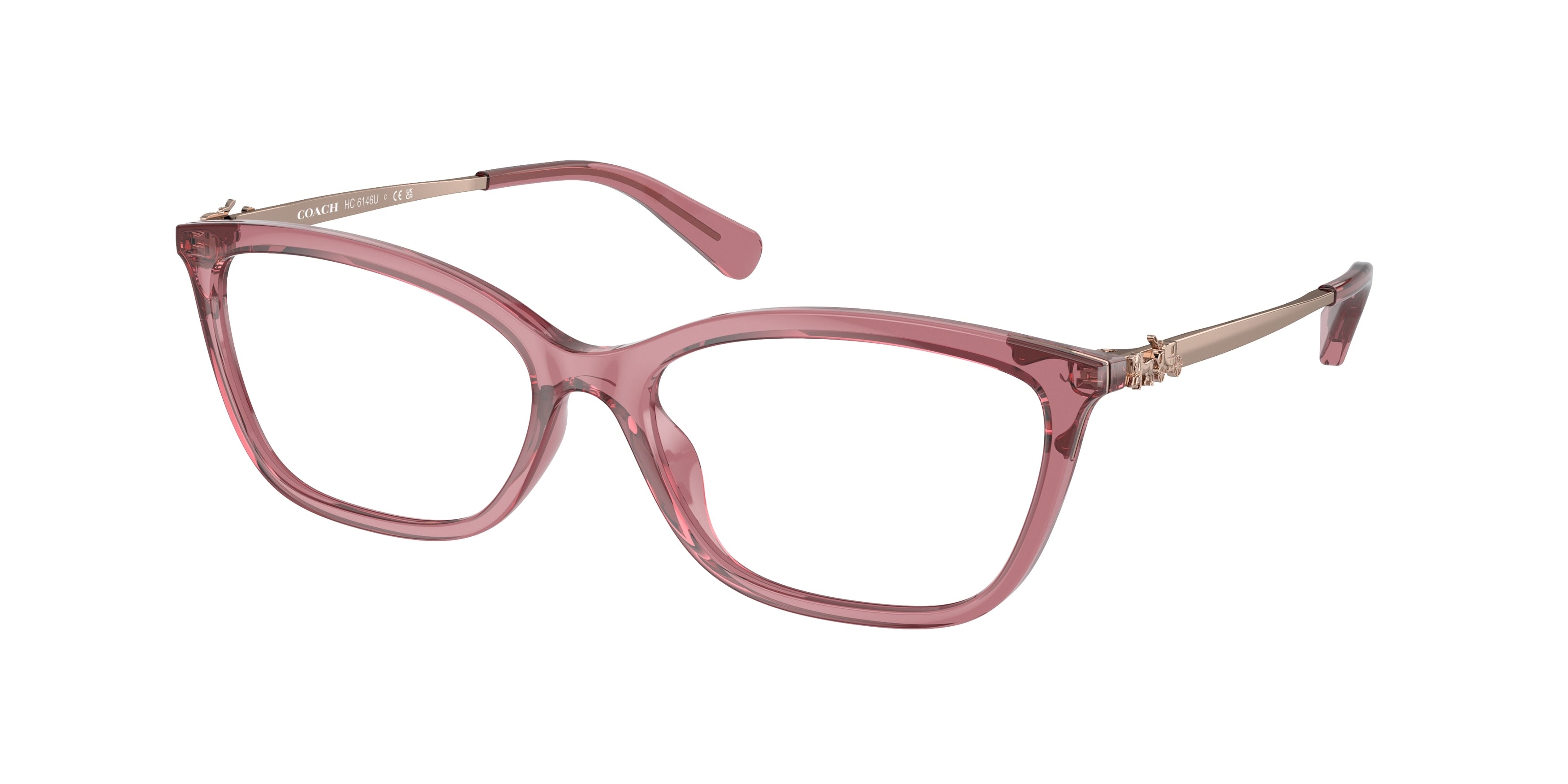 Coach HC6146U Butterfly Eyeglasses  5800-Transparent Berry 53-140-16 - Color Map Red