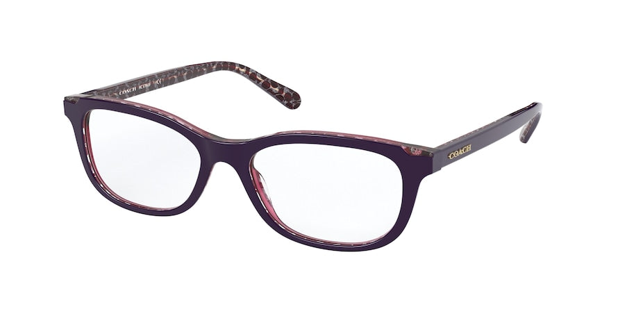 Coach HC6150F Rectangle Eyeglasses  5595-PURPLE GLITTER SIG C 54-16-140 - Color Map purple/reddish