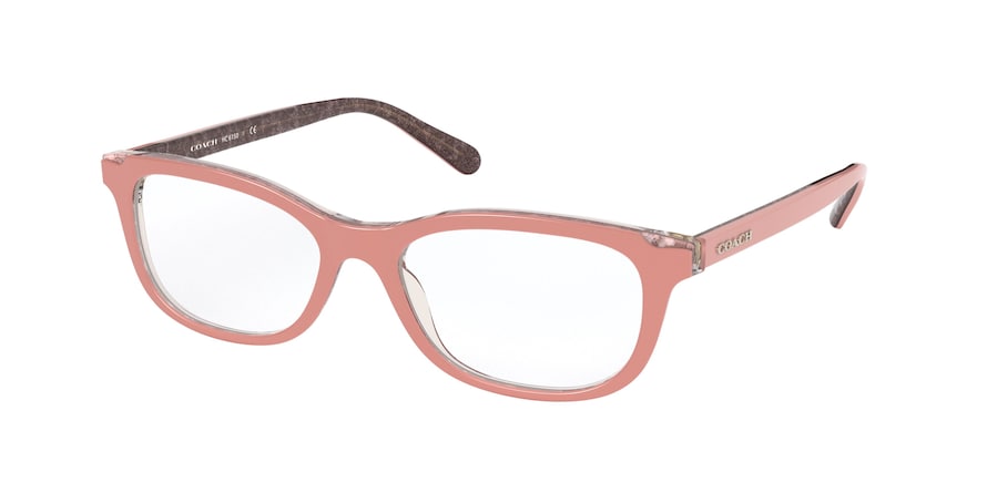 Coach HC6150 Rectangle Eyeglasses  5585-DUSTY ROSE GLITTER SIG C 53-17-140 - Color Map purple/reddish