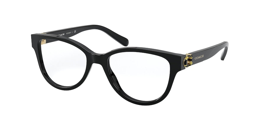 Coach HC6153F Round Eyeglasses  5002-BLACK 53-16-140 - Color Map black