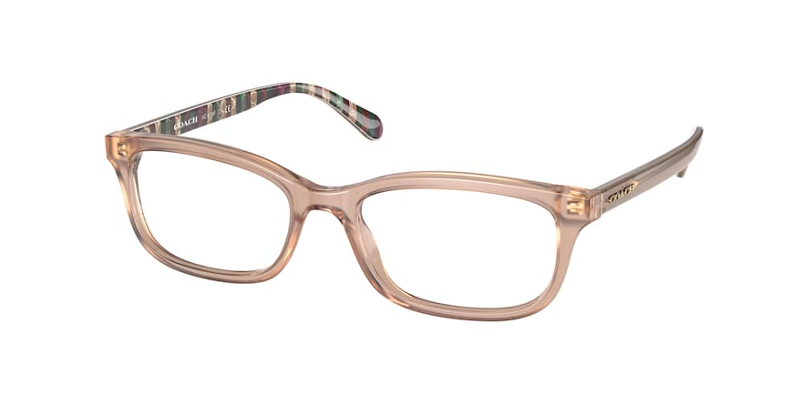 Coach HC6174F Rectangle Eyeglasses  5523-MILKY PINK CHAMPAGNE 54-17-140 - Color Map light brown
