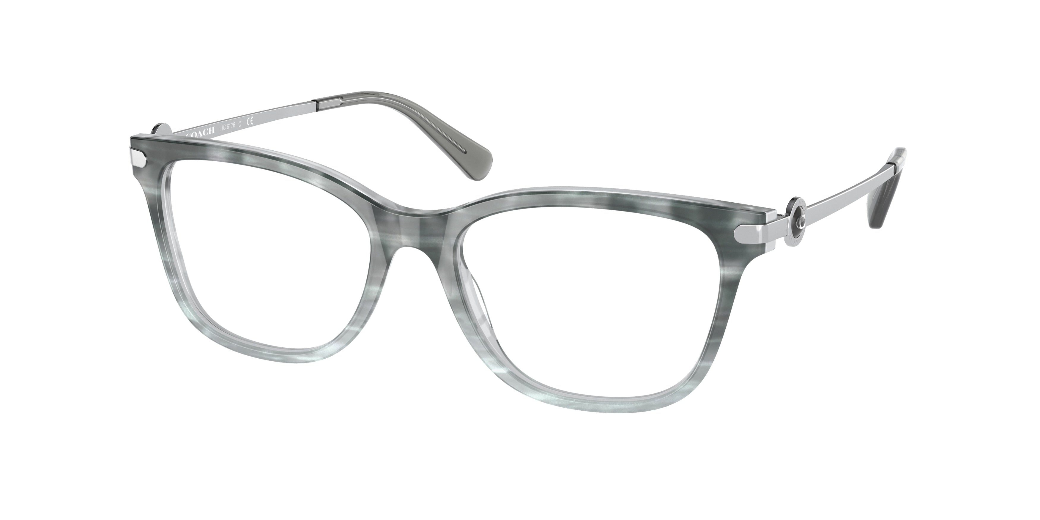 Coach HC6176 Rectangle Eyeglasses  5651-Grey Tortoise Gradient 53-140-17 - Color Map Grey