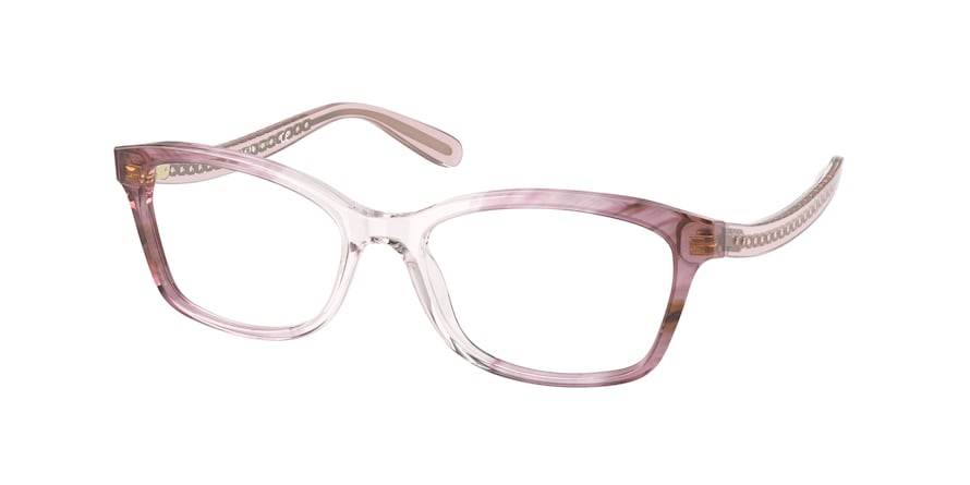 Coach HC6181F Rectangle Eyeglasses  5656-TRANSPARENT PINK OMBRE 54-17-140 - Color Map pink