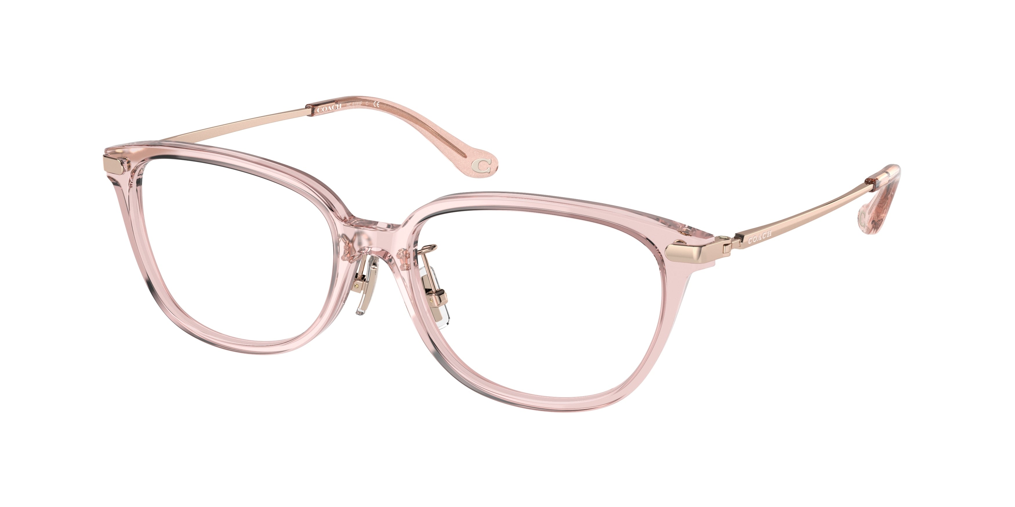 Coach HC6185F Pillow Eyeglasses  5668-Transparent Blush 54-145-16 - Color Map Pink