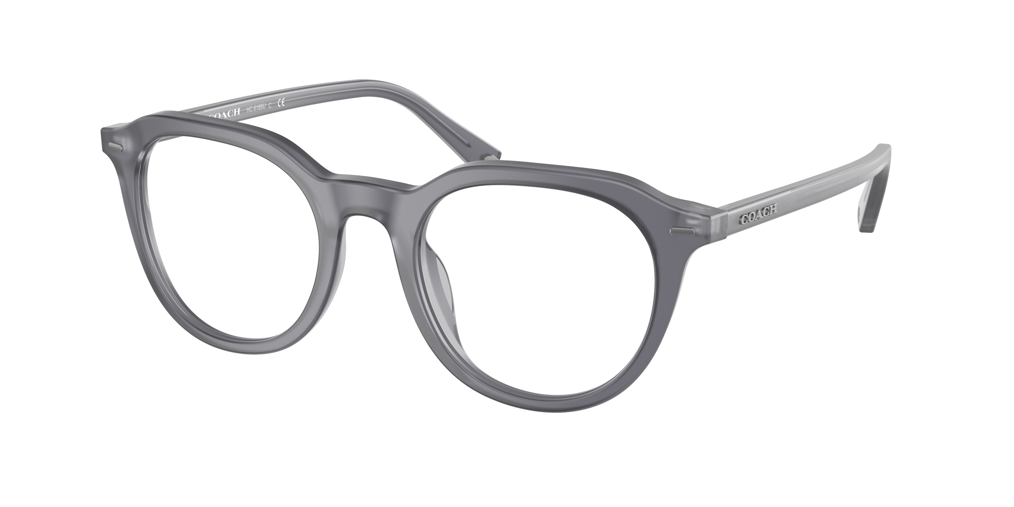 Coach HC6189U Phantos Eyeglasses  5673-Matte Transparent Dark Grey 50-145-21 - Color Map Grey