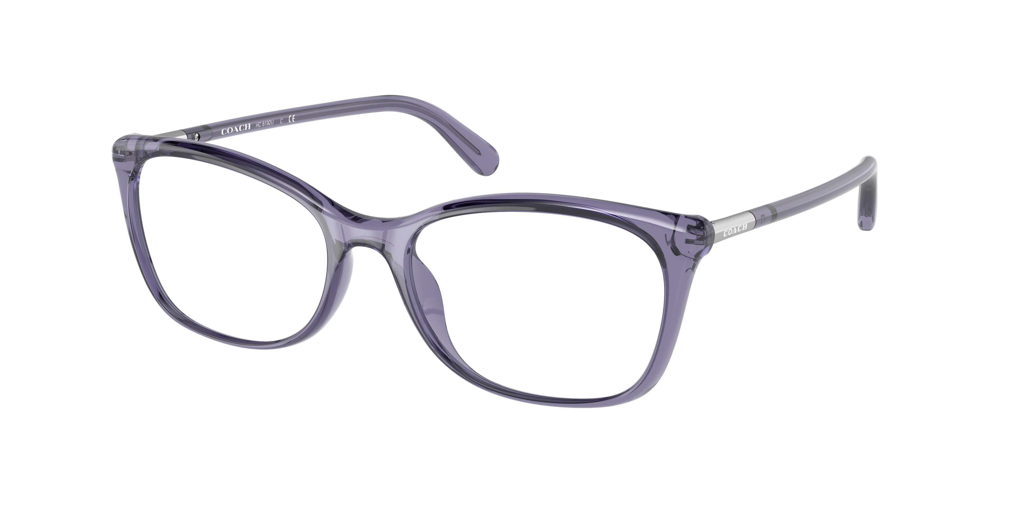 Coach HC6192U Square Eyeglasses  5665-Transparent Purple 52-145-17 - Color Map Violet