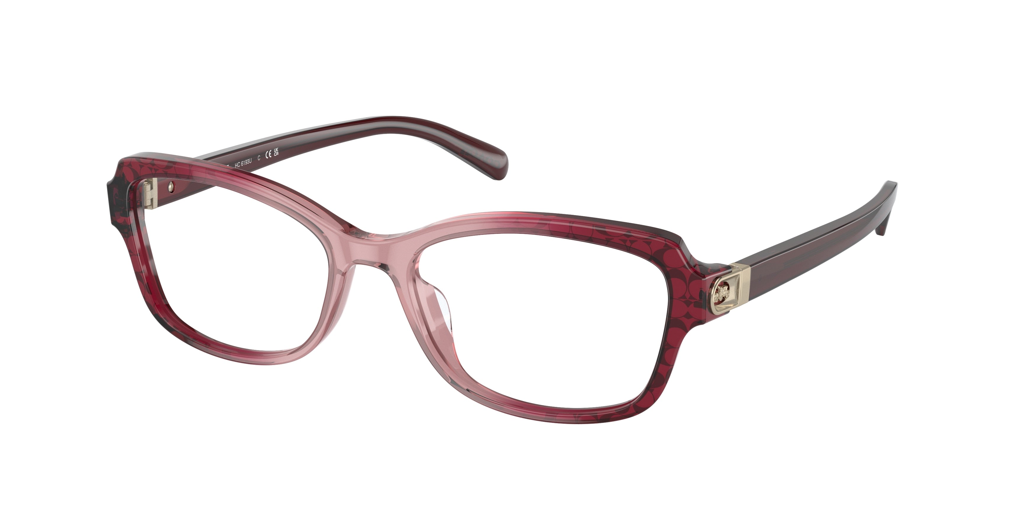 Coach HC6193U Irregular Eyeglasses  5709-Red Gradient Signature C 53-140-17 - Color Map Red