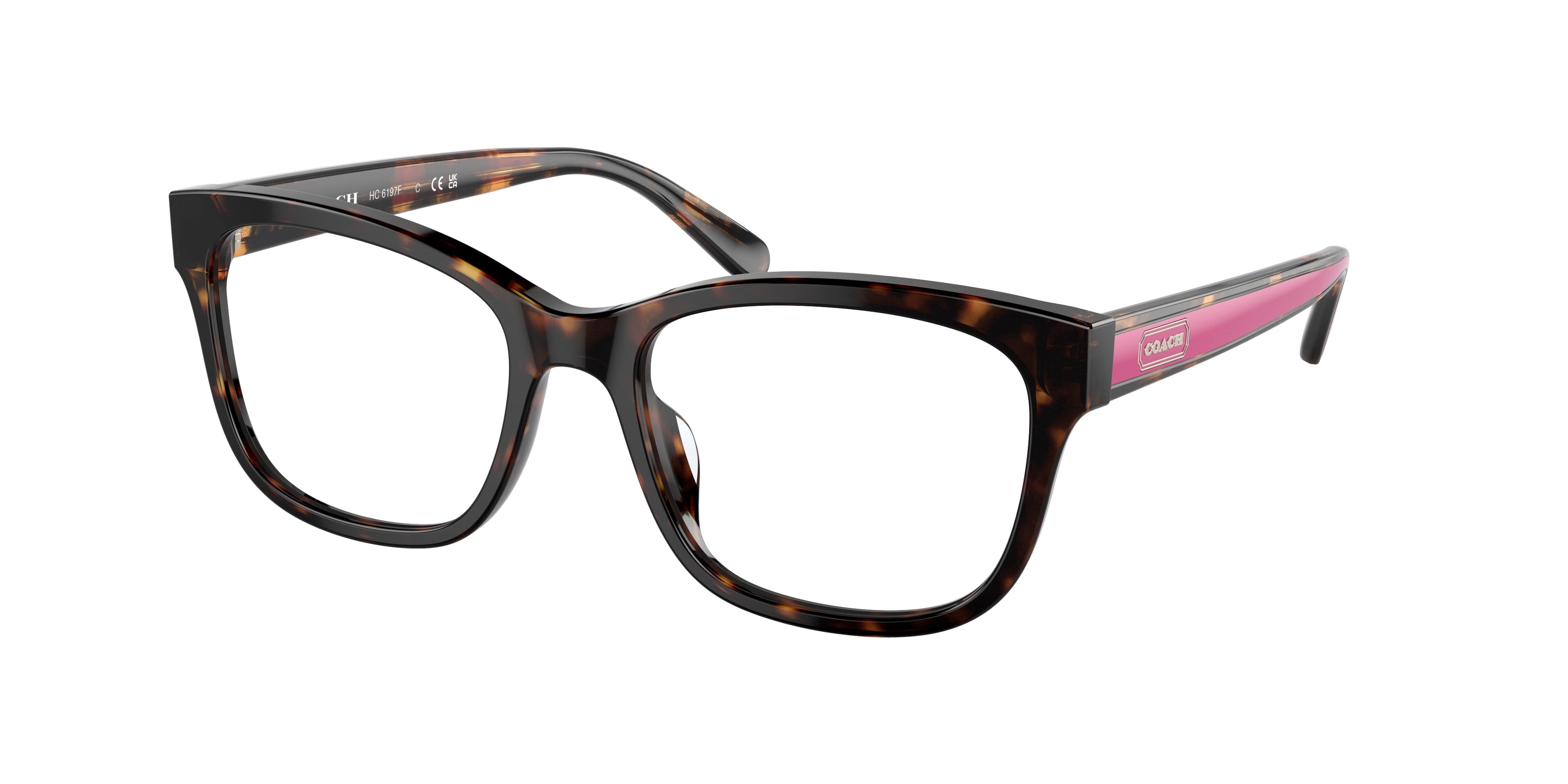 Coach HC6197F Square Eyeglasses  5120-Dark Tortoise 55-145-17 - Color Map Tortoise