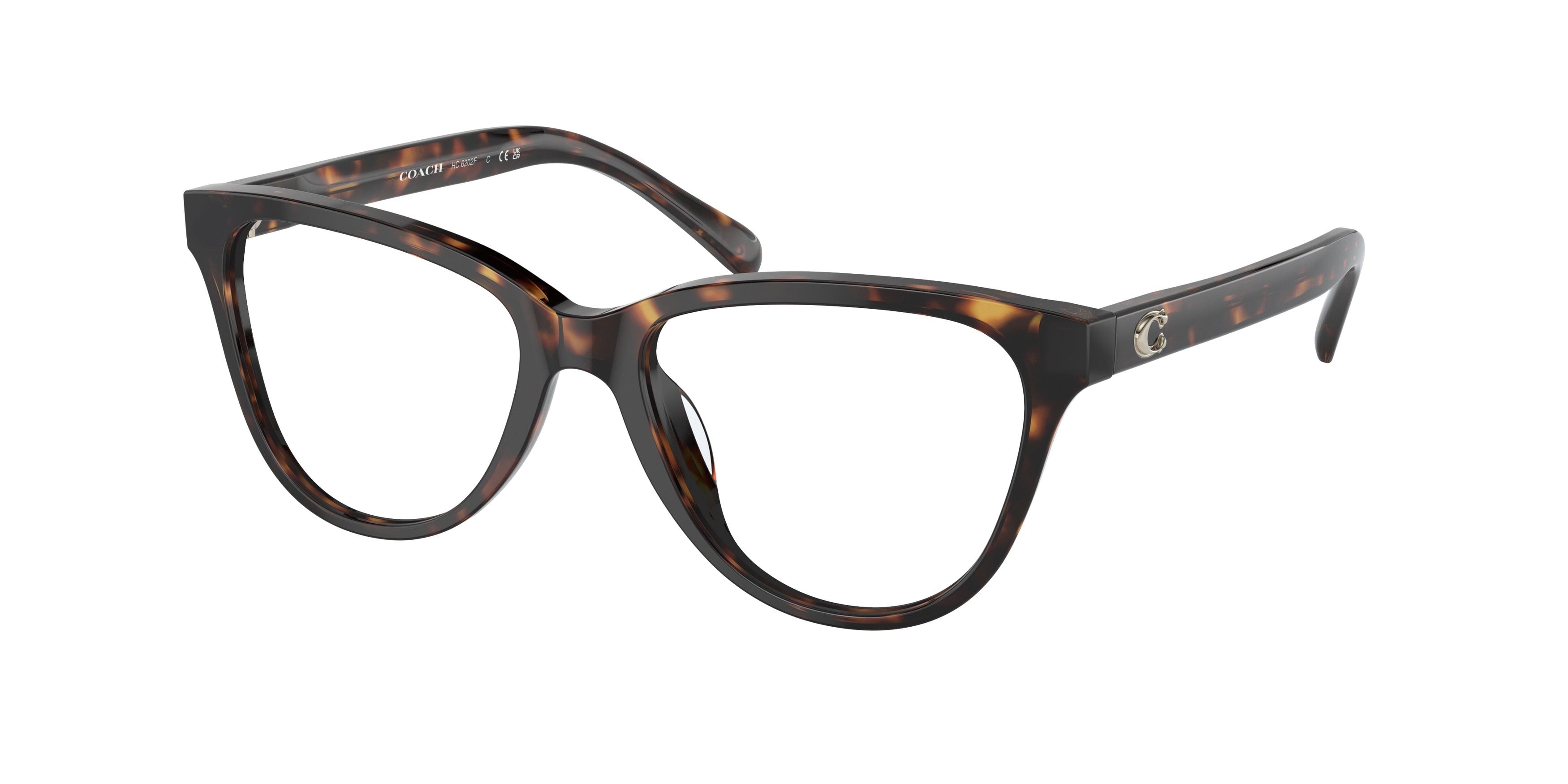 Coach HC6202F Round Eyeglasses  5120-Dark Tortoise 54-145-17 - Color Map Tortoise