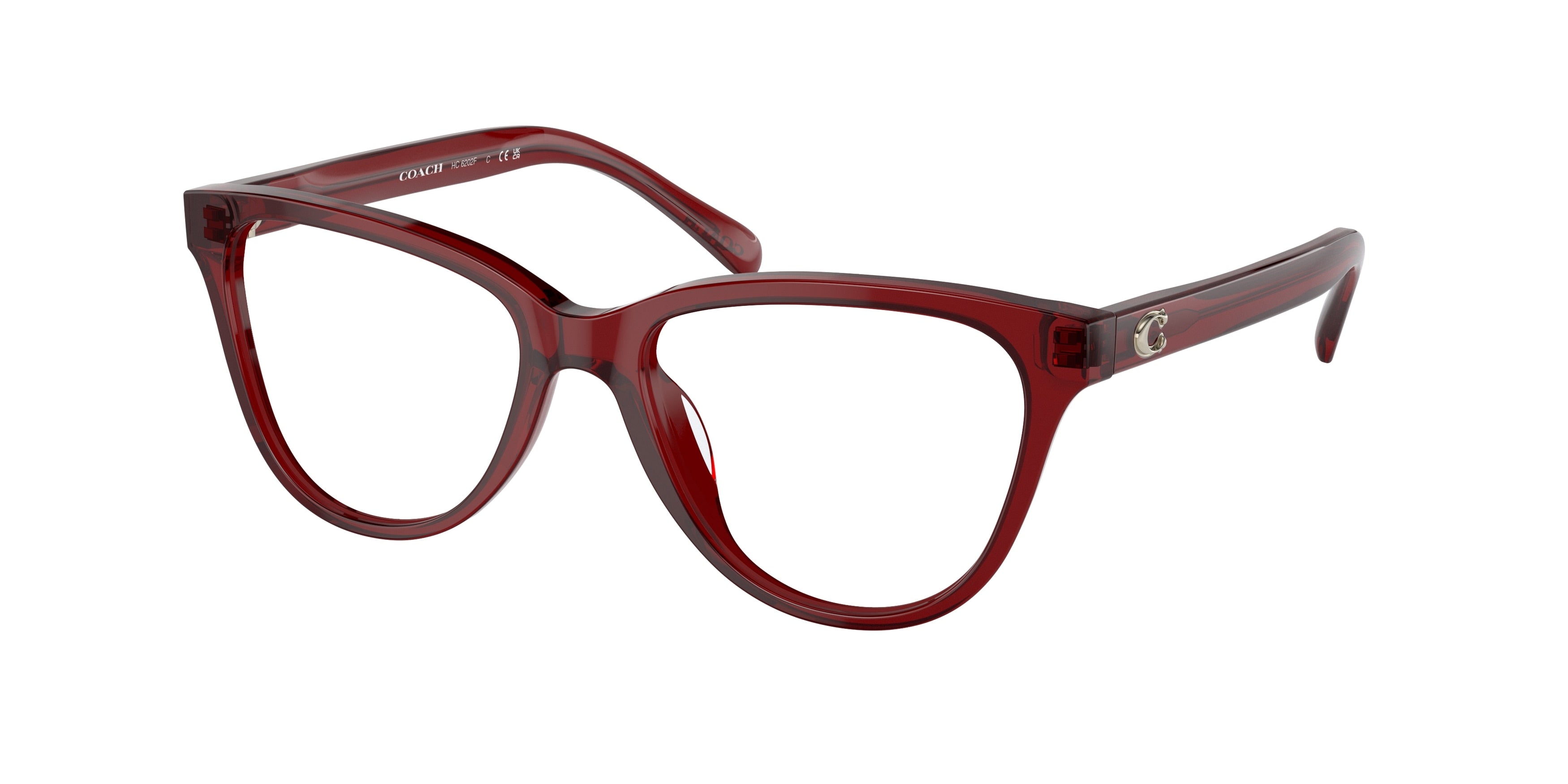 Coach HC6202F Round Eyeglasses  5713-Transparent Red 54-145-17 - Color Map Red