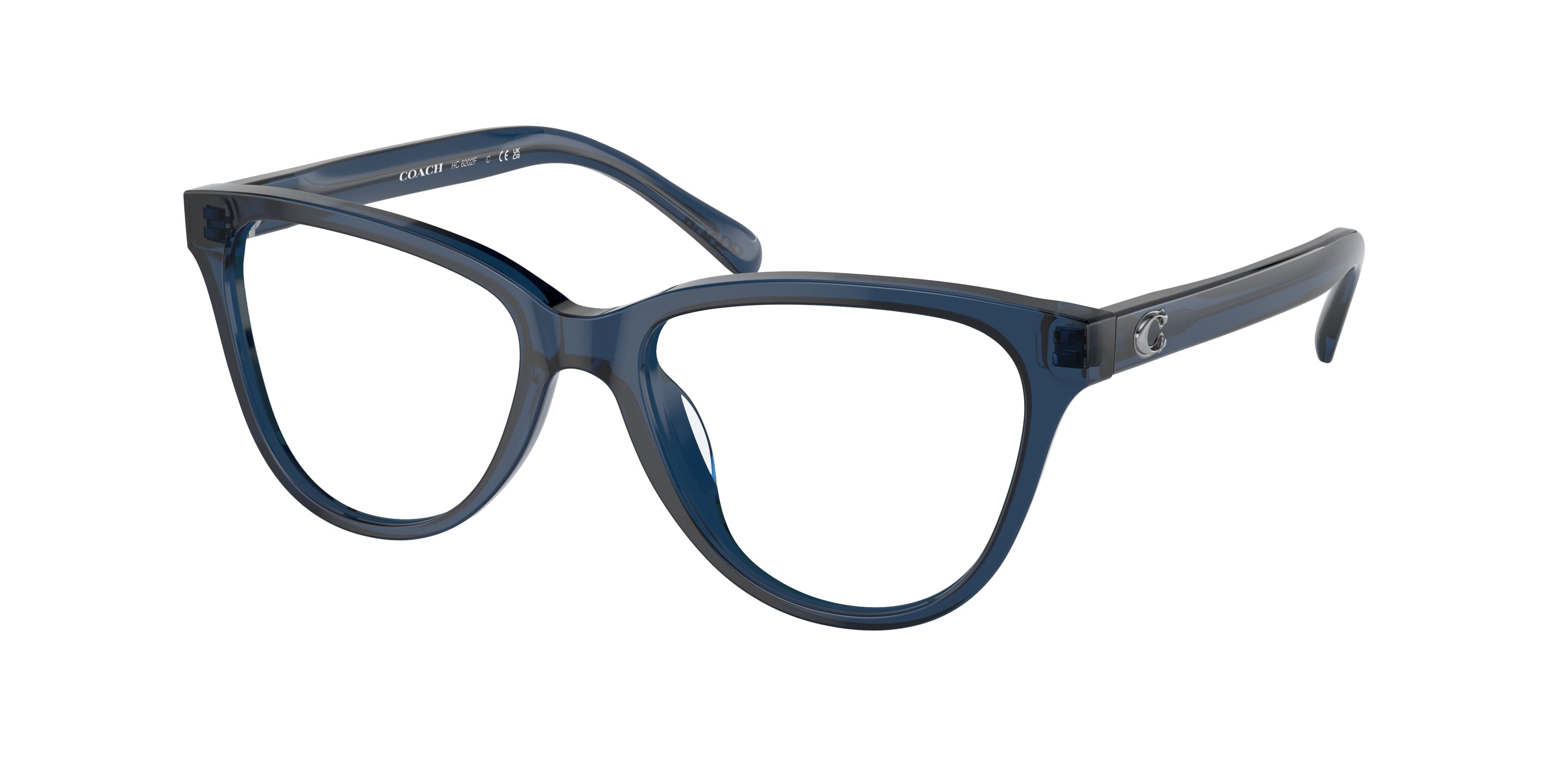 Coach HC6202F Round Eyeglasses  5714-Transparent Blue 54-145-17 - Color Map Blue