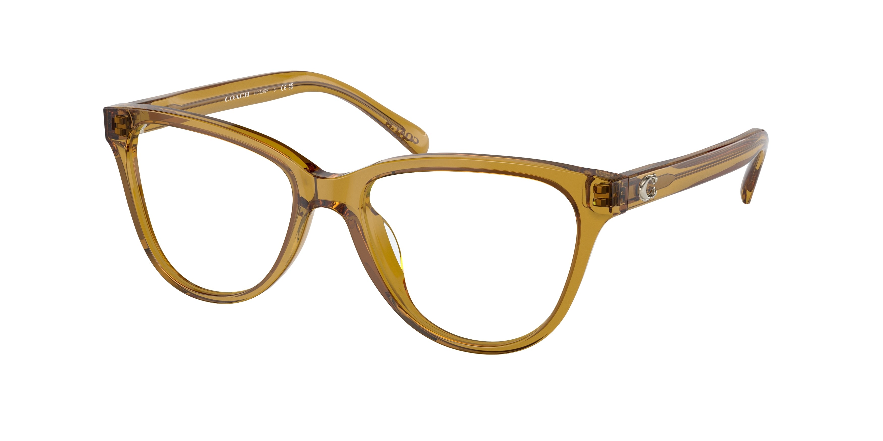 Coach HC6202F Round Eyeglasses  5715-Transparent Honey 54-145-17 - Color Map Yellow