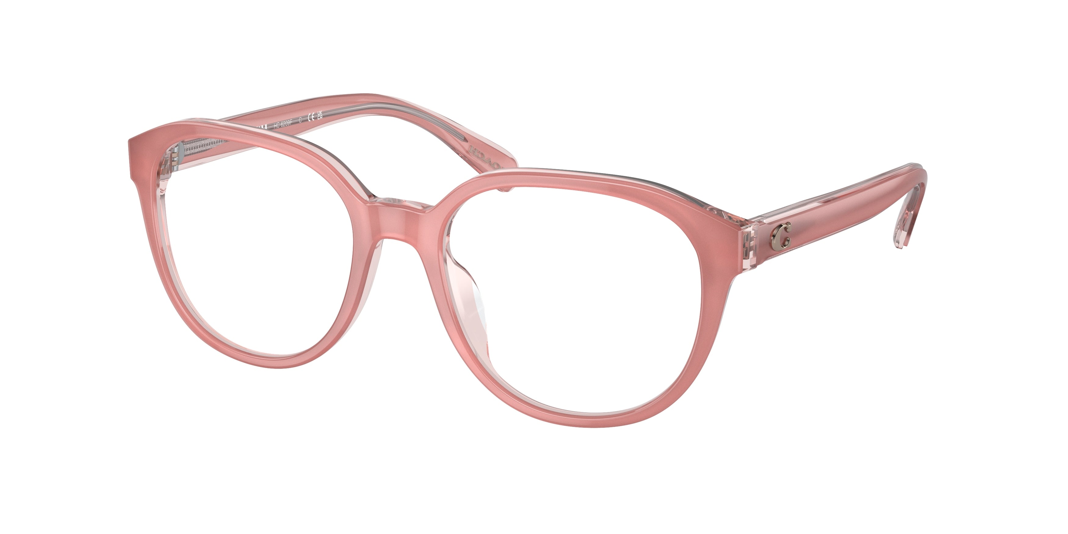 Coach HC6209F Round Eyeglasses  5743-Milky Pink/Transparent Pink 54-145-18 - Color Map Pink