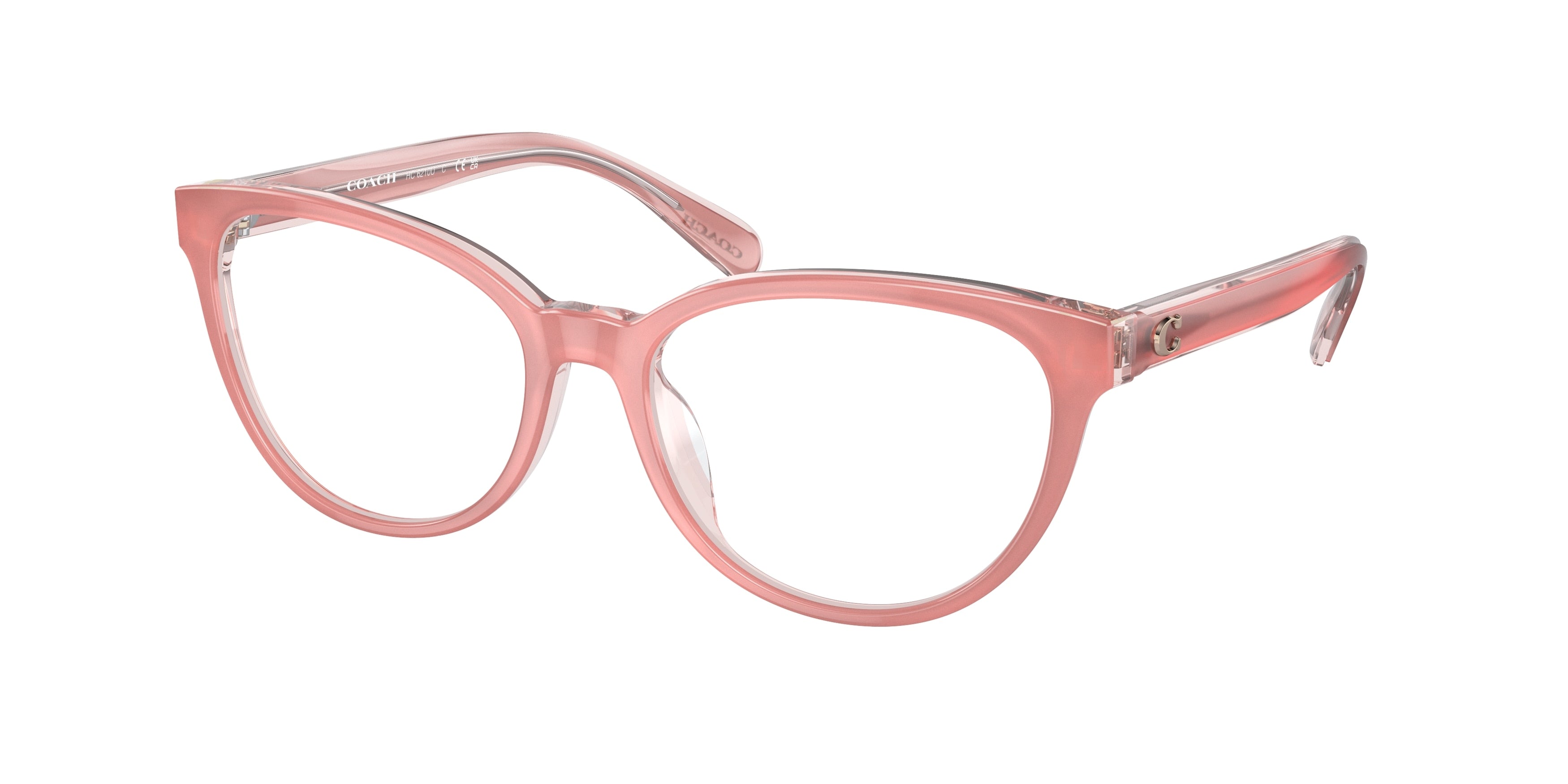 Coach HC6210U Round Eyeglasses  5743-Milky Pink/Transparent Pink 55-140-17 - Color Map Pink