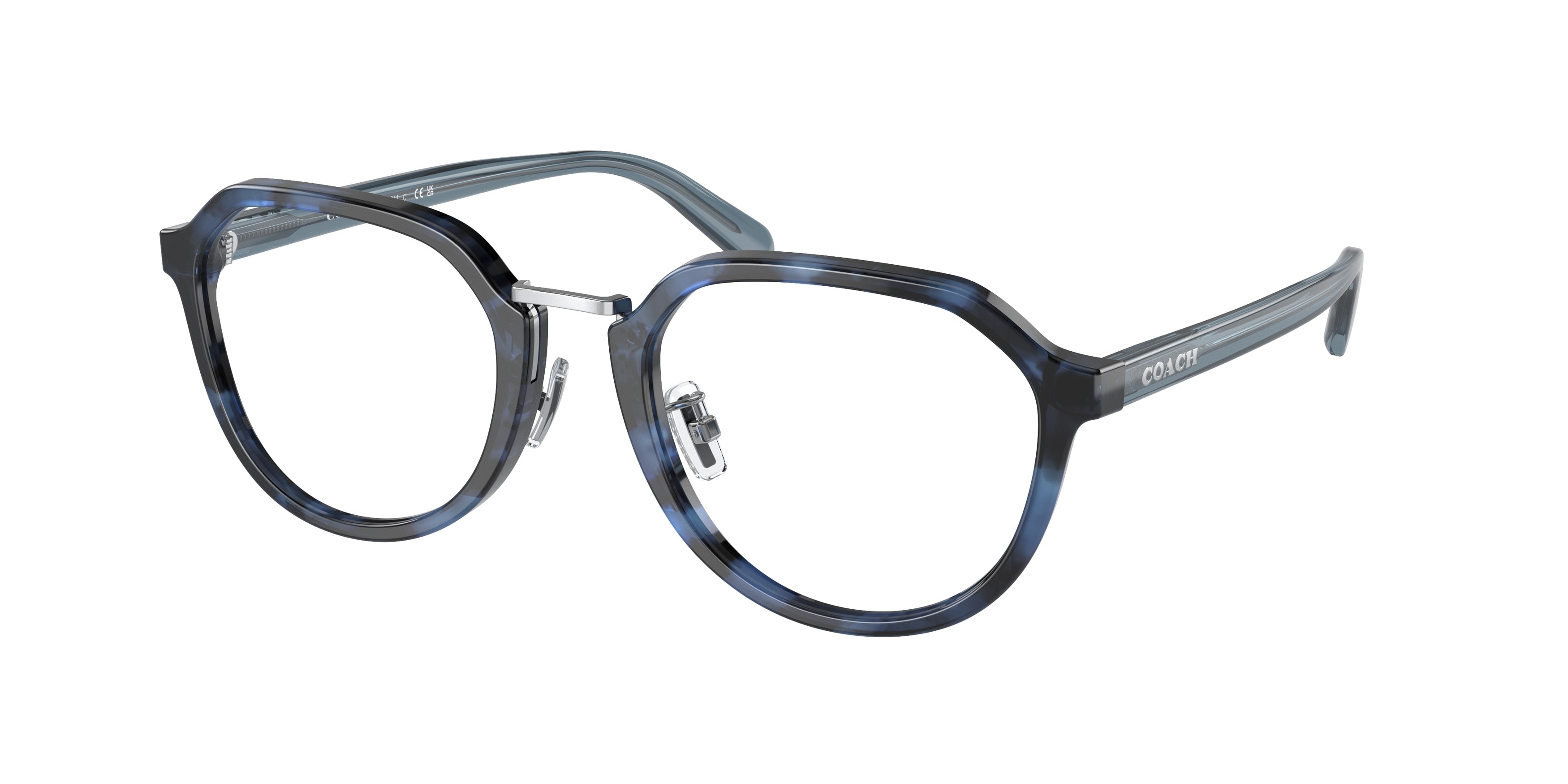 Coach HC6211 Irregular Eyeglasses  5754-Blue Tortoise 53-145-21 - Color Map Blue