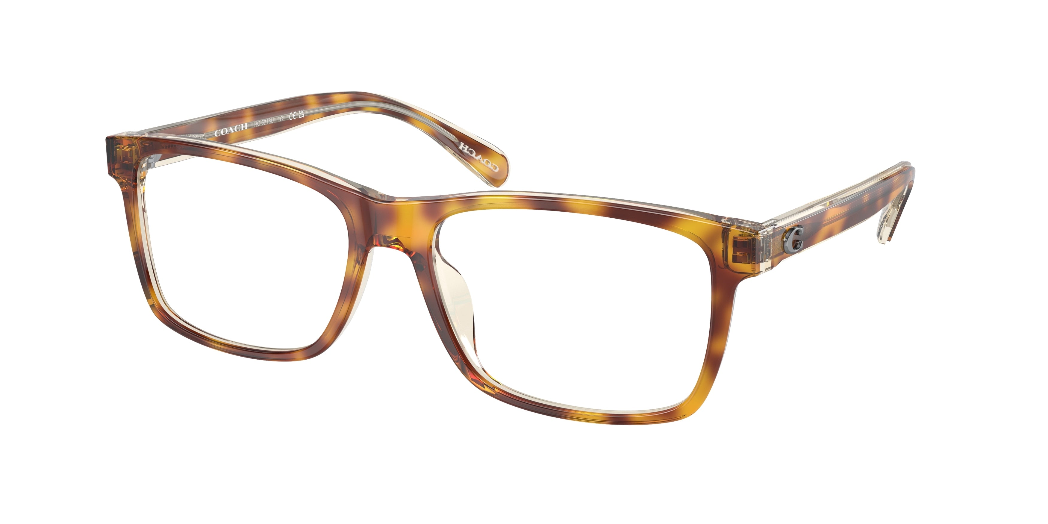 Coach HC6213U Rectangle Eyeglasses  5756-Tortoise/Transparent Beige 57-145-17 - Color Map Tortoise