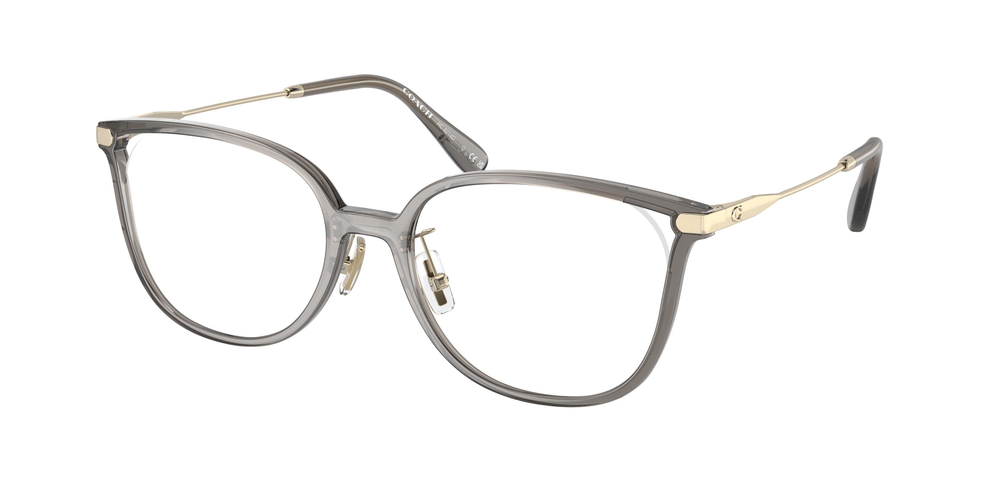 Coach HC6214D Square Eyeglasses  5751-Transparent Grey 55-145-18 - Color Map Grey