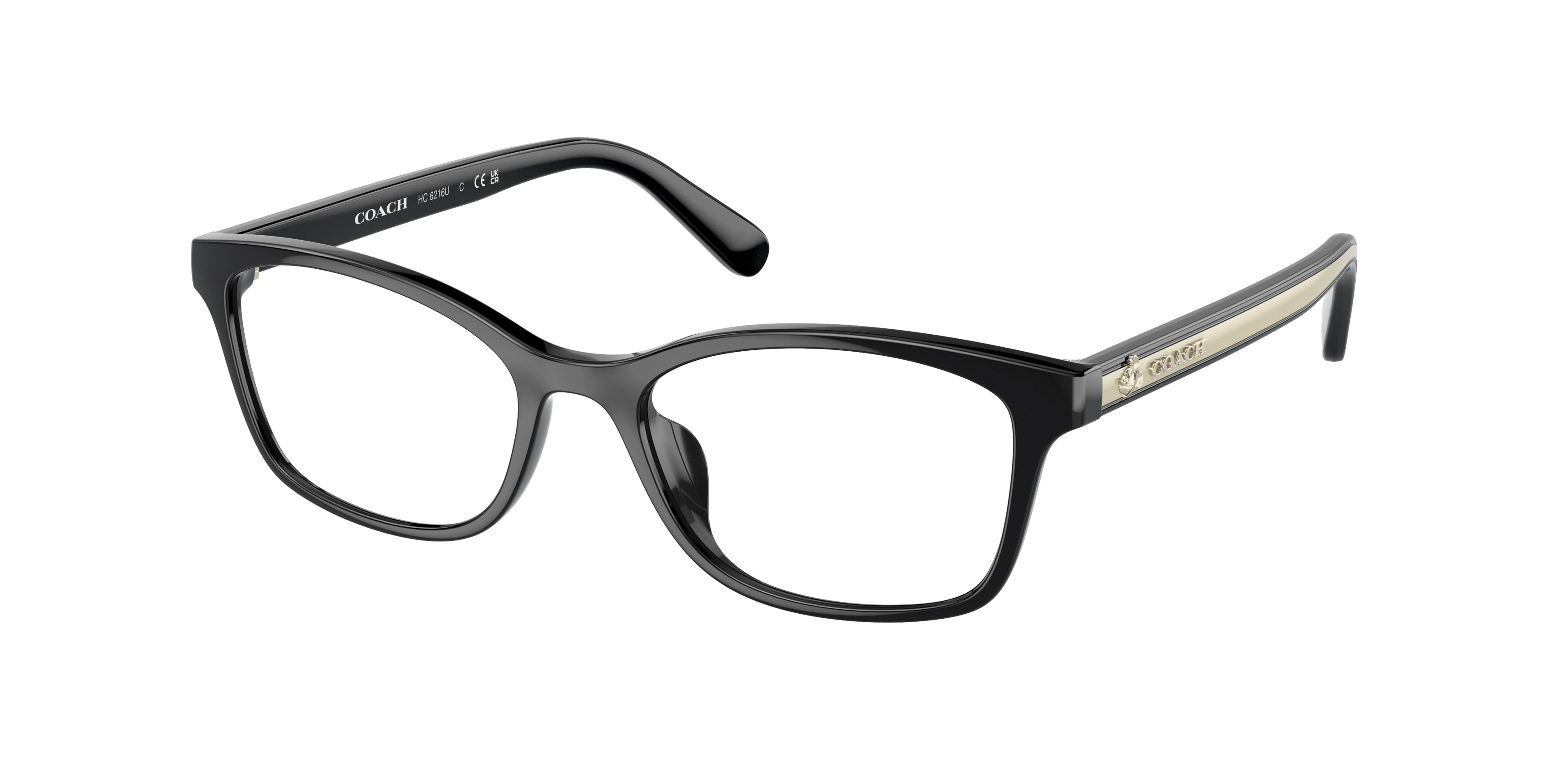 Coach HC6216U Rectangle Eyeglasses  5002-Black 51-140-17 - Color Map Black