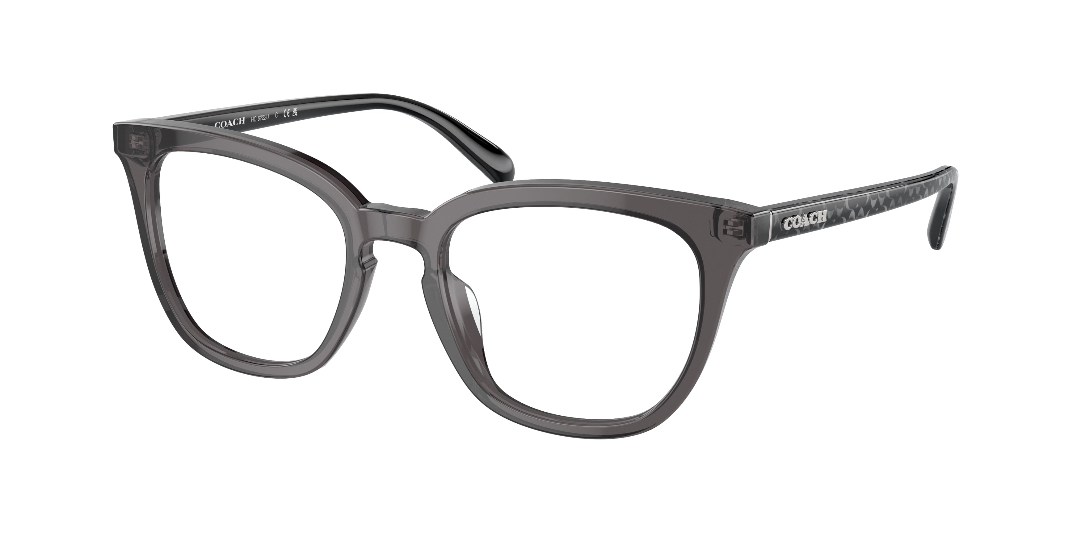 Coach HC6222U Square Eyeglasses  5785-Transparent Grey 51-145-19 - Color Map Grey