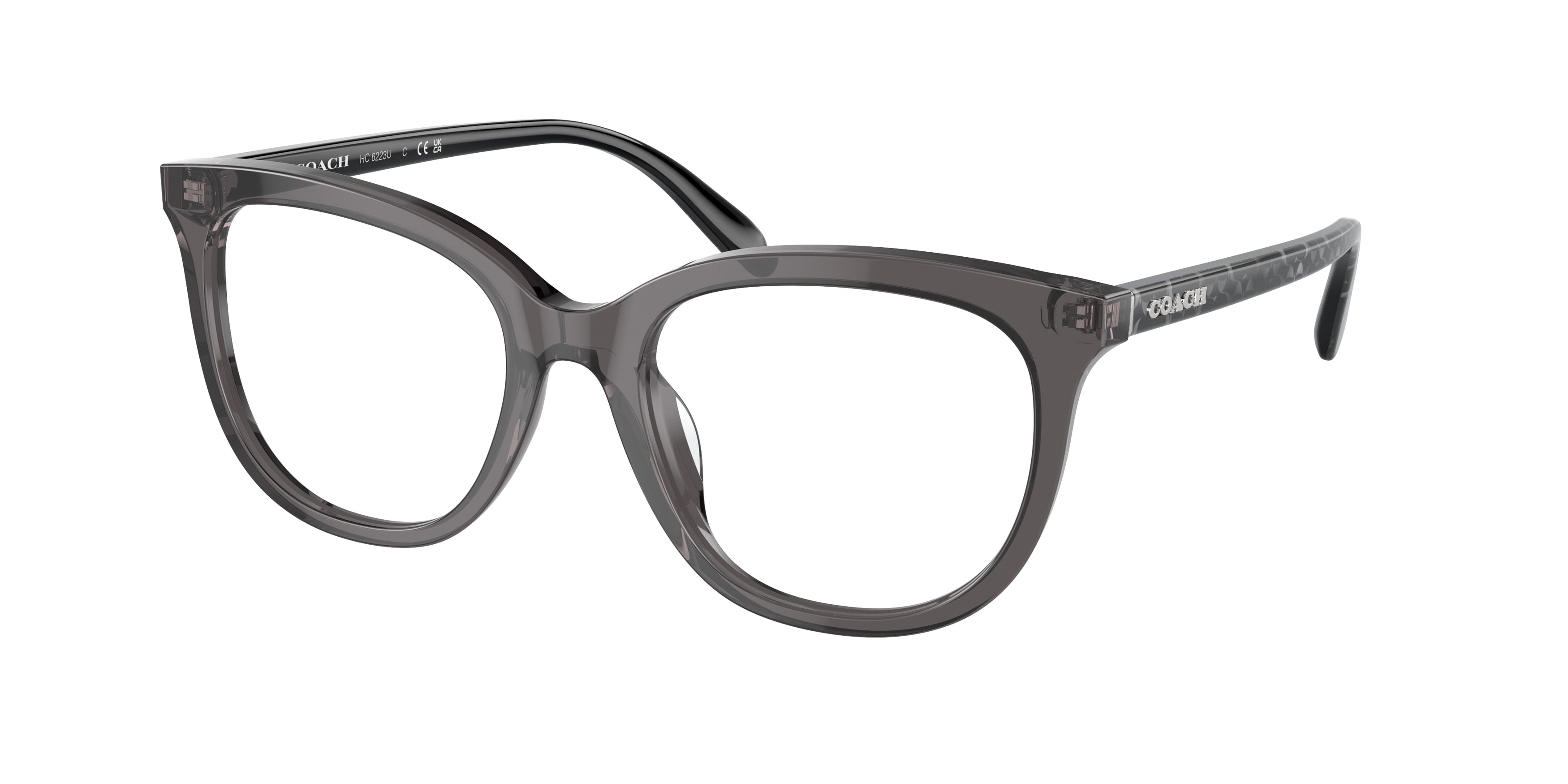 Coach HC6223U Square Eyeglasses  5785-Transparent Grey 51-145-19 - Color Map Grey