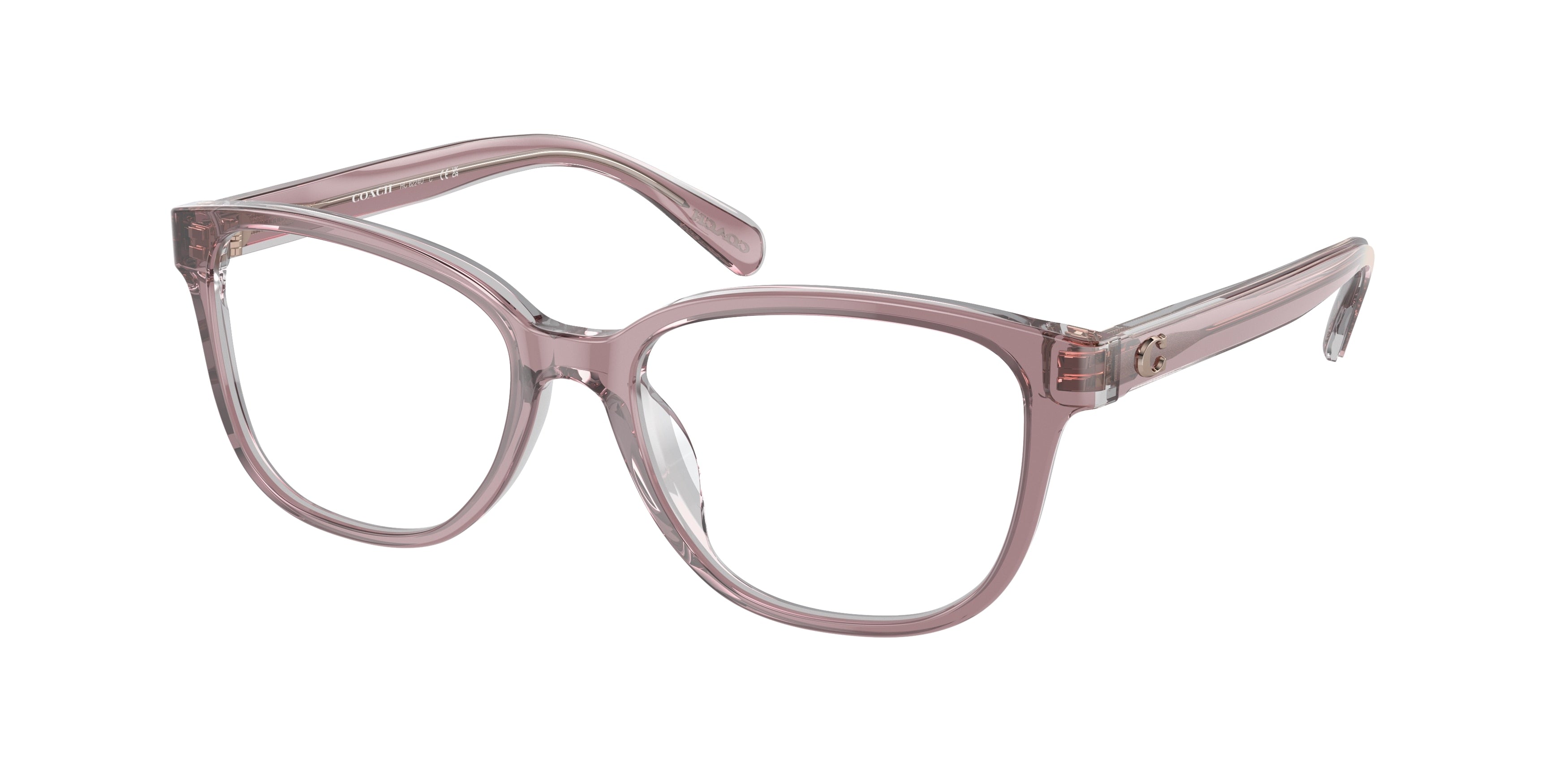 Coach HC6224U Square Eyeglasses  5782-Transparent Rose/Blush 53-145-17 - Color Map Pink