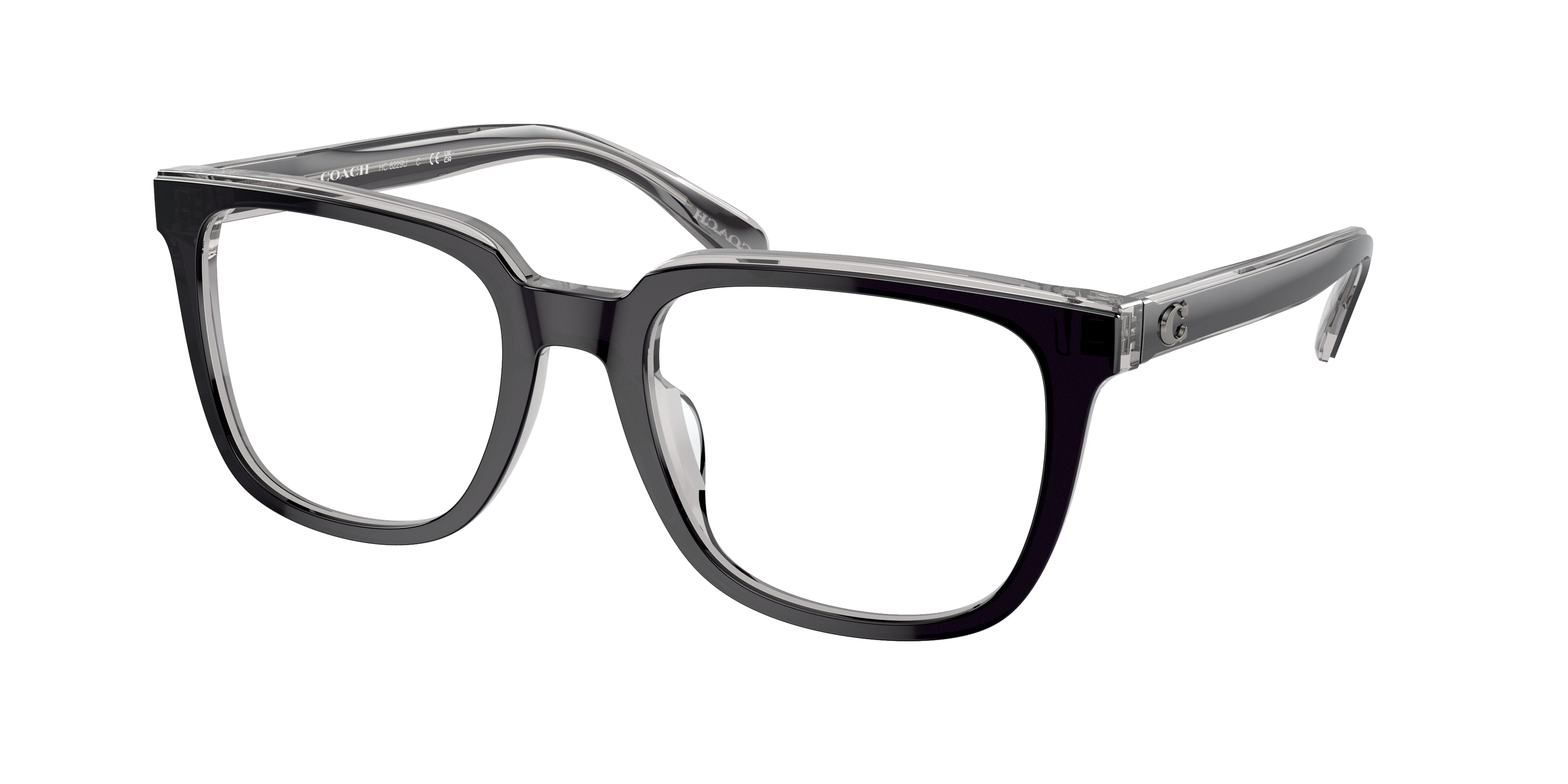 Coach HC6229U Square Eyeglasses  5745-Dark Grey/Light Grey 54-145-20 - Color Map Grey