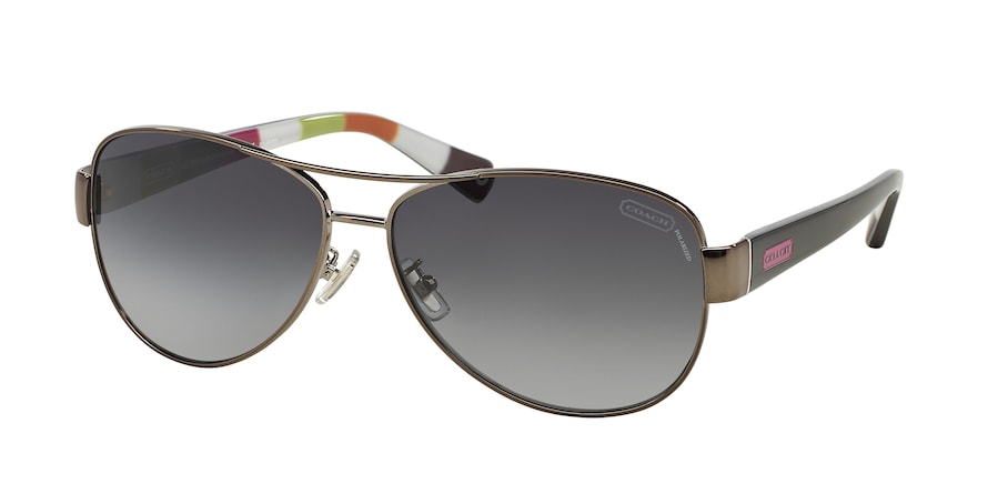 Coach L012 KRISTINA HC7003 Pilot Sunglasses  9010T3-LP012 DARK SILVER/PINK 59-13-135 - Color Map gunmetal