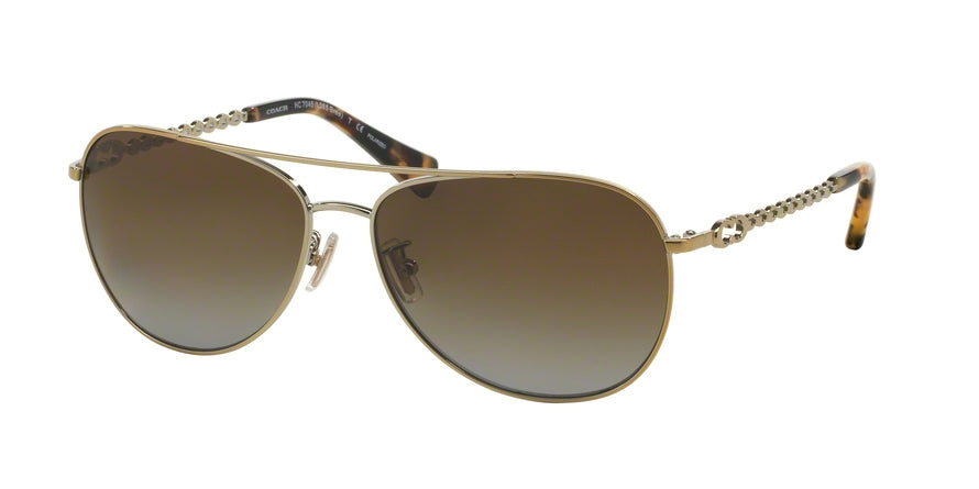 Coach L085 BREE HC7045 Pilot Sunglasses  9190T5-GOLD/DK VINTAGE TORT 59-14-140 - Color Map gold