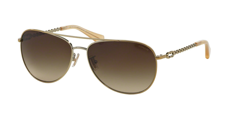 Coach HC7045 Pilot Sunglasses  919113-GOLD/MILKY HONEY 59-14-140 - Color Map gold