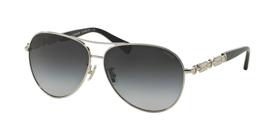 Coach L107 HC7048 Pilot Sunglasses  901511-SILVER/BLACK 59-11-135 - Color Map silver