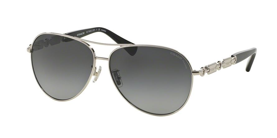 Coach HC7048 Pilot Sunglasses  9015T3-SILVER/BLACK 59-11-135 - Color Map silver