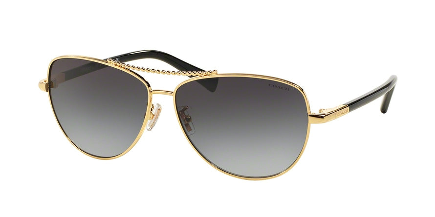 Coach L136 HC7058 Pilot Sunglasses  924611-GOLD/BLACK 60-12-135 - Color Map gold