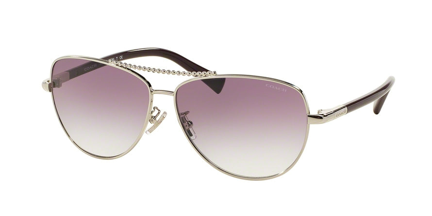 Coach HC7058 Pilot Sunglasses  92528H-SILVER/PURPLE 60-12-135 - Color Map silver