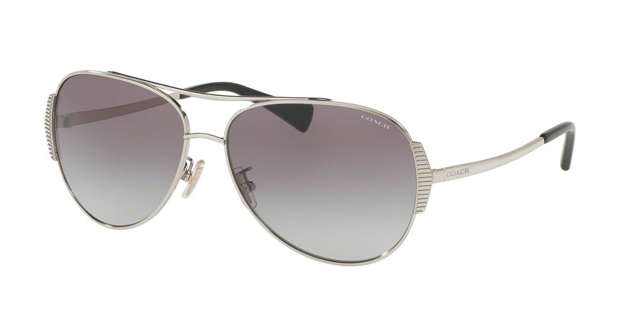 Coach L1590 HC7067 Pilot Sunglasses  901511-SILVER/BLACK 59-14-140 - Color Map silver