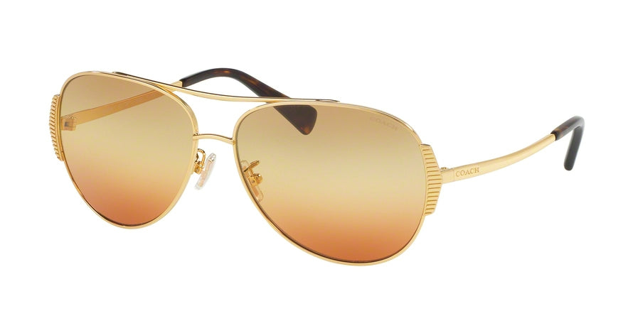 Coach L1590 HC7067 Pilot Sunglasses  9238W8-GOLD/DARK TORTOISE 59-14-140 - Color Map gold