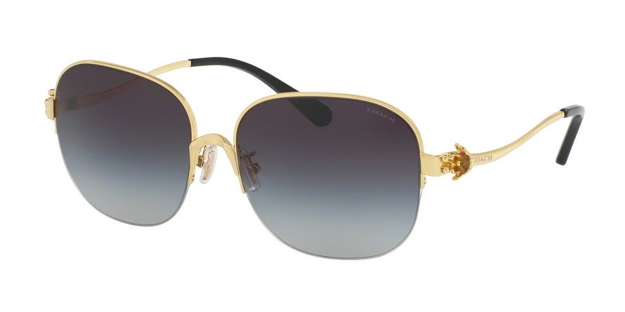 Coach L1609 HC7068 Square Sunglasses  929111-LIGHT GOLD/BLACK 58-16-135 - Color Map gold