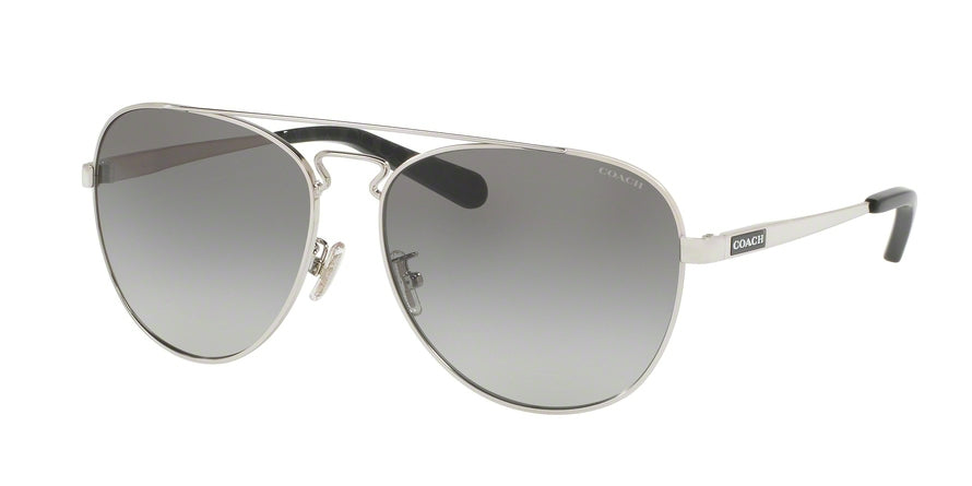 Coach L1614 HC7069 Pilot Sunglasses  929411-SILVER/BLACK GUNMETAL SIG C 60-15-140 - Color Map silver