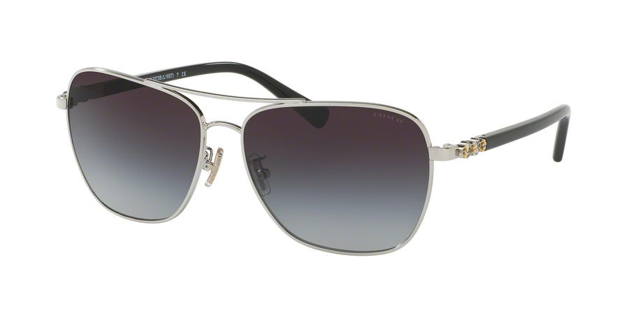 Coach L1637 HC7073B Pilot Sunglasses  901511-SILVER/BLACK 59-14-140 - Color Map silver