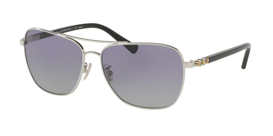 Coach L1637 HC7073B Pilot Sunglasses  90158J-SILVER/BLACK 59-14-140 - Color Map silver