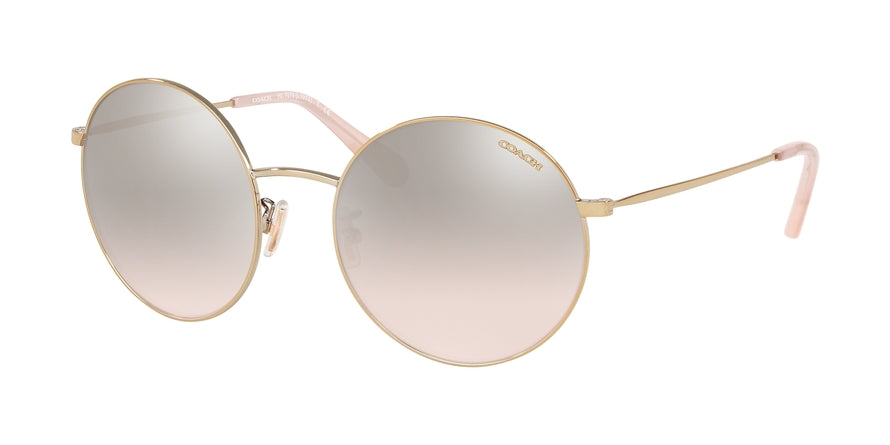 Coach L1012 HC7078 Round Sunglasses  90058Z-SHINY LIGHT GOLD 56-18-140 - Color Map gold