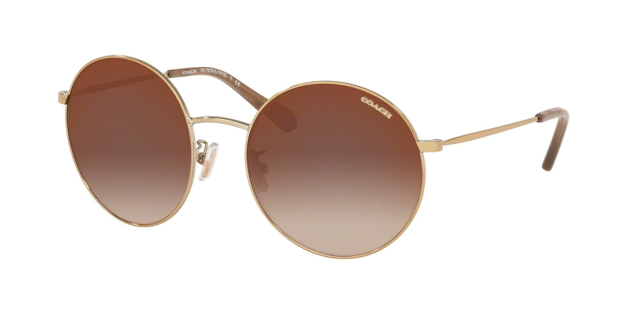 Coach L1012 HC7078 Round Sunglasses  9005AO-SHINY LIGHT GOLD 56-18-140 - Color Map gold