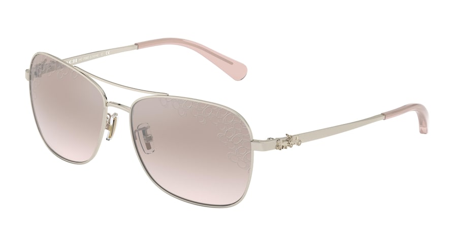Coach L1014 HC7080 Pilot Sunglasses  9005LC-SHINY LIGHT GOLD 55-15-140 - Color Map pink